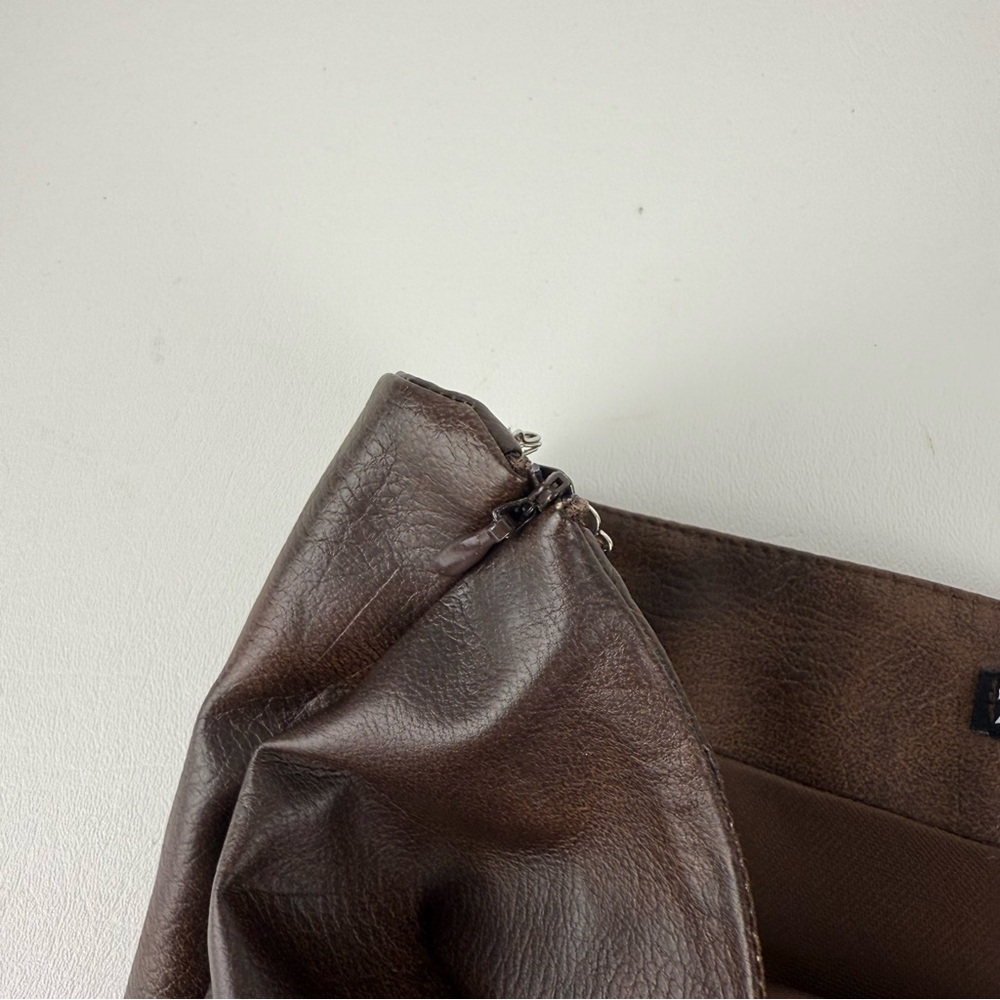Zara Brown Faux Leather Tube Top - Picture 3 of 4